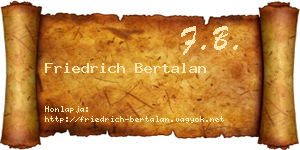 Friedrich Bertalan névjegykártya